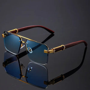 ✨ Frameless Fashion Duo – Lightweight Glasses with Nature-Inspired Temples for Him & Her