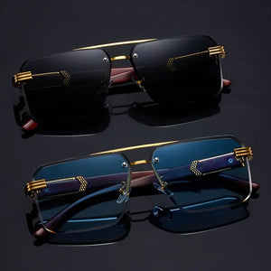 ✨ Frameless Fashion Duo – Lightweight Glasses with Nature-Inspired Temples for Him & Her